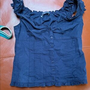 Brandy Melville Black Ruffle Tank Top